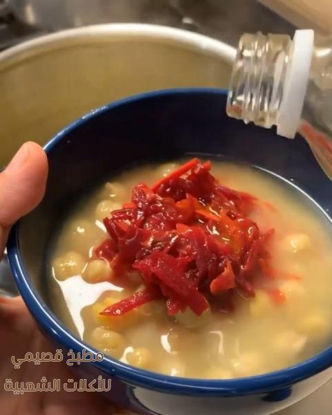 صور اكلة البليلة وسلطة المخلل الحجازية مشاعل الطريفي hummus balila recipe